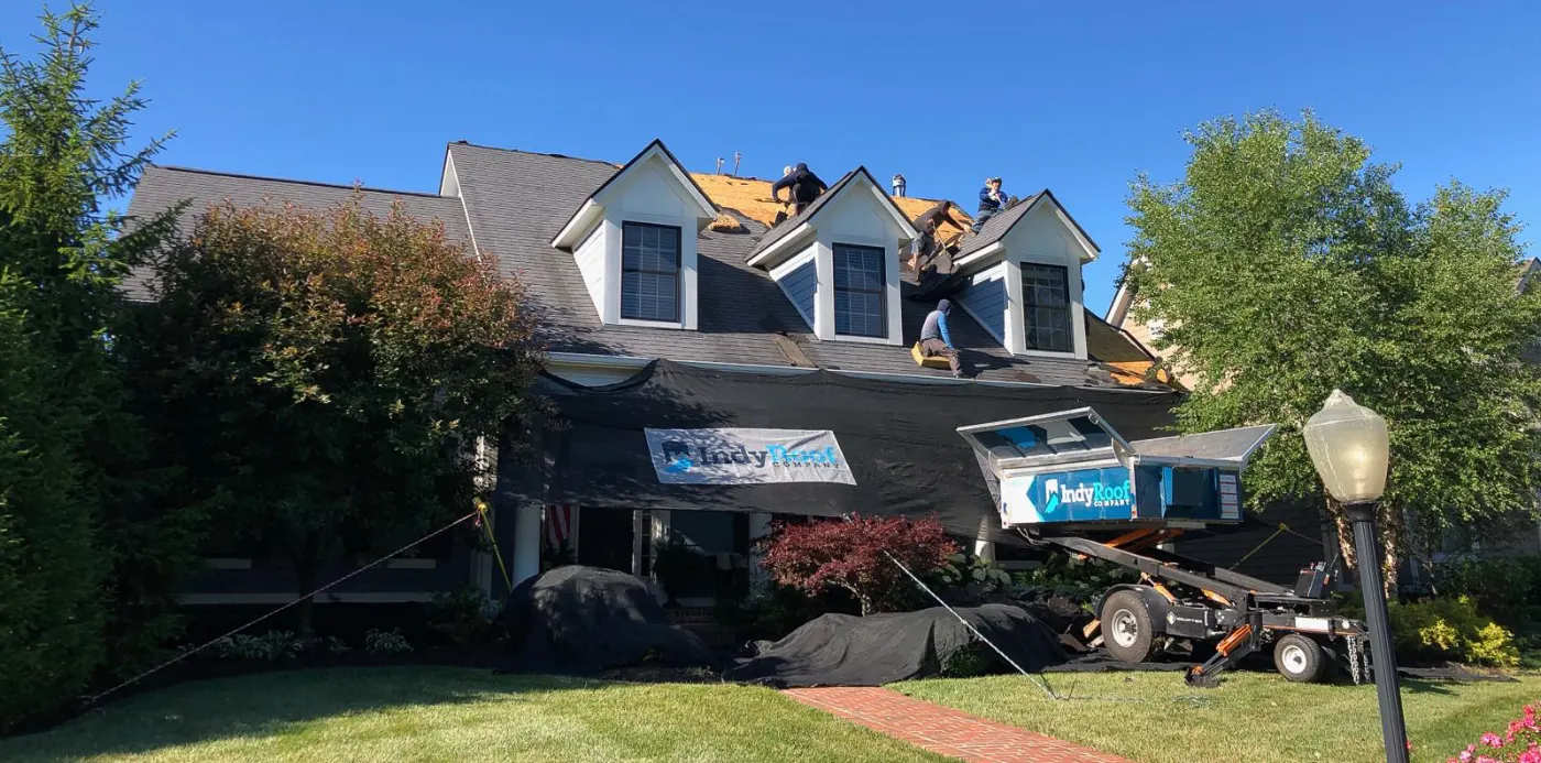 Storm damage documentation on a Sheffield Park commercial building